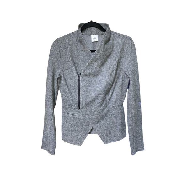 Cabi Womens Asymmetrical Zip Up Moto Jacket Size XS Gray Short Career Casual. - Picture 6 of 12